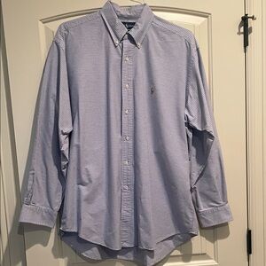 Ralph Lauren Men's Light Blue Checkered Shirt